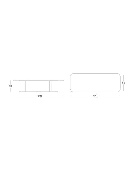 Vincent Sheppard Kodo Coffee Table - Dune White with Aluminium Top
