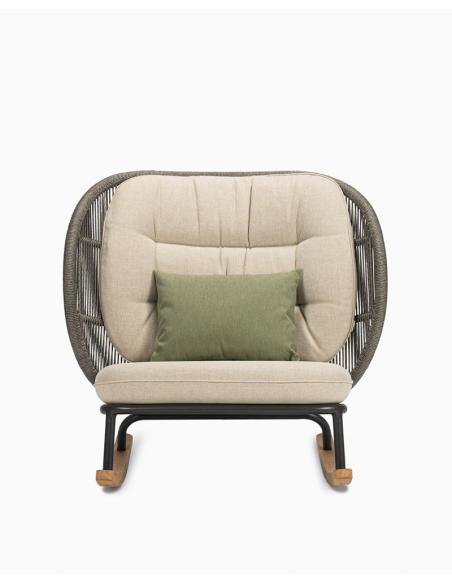 Vincent Sheppard Kodo Rocking Chair Fossil Grey with Seat Cushion