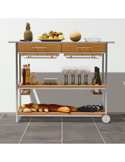 Barlow Tyrie Mercury Serving Table with Frost...