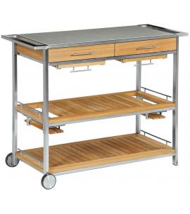 Barlow Tyrie Mercury Serving Table with Dusk Ceramic Top