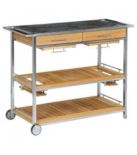 Barlow Tyrie Mercury Serving Table with Oxide Ceramic Top