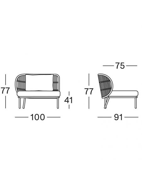 Vincent Sheppard Kodo Modular 1 Seater Right End - Dune White