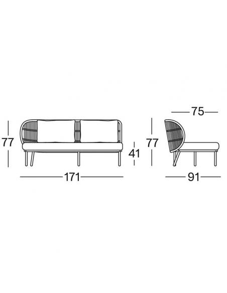 Vincent Sheppard Kodo Modular 2 Seater Right End - Dune White
