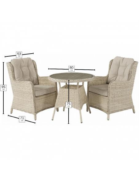 Bramblecrest Chedworth Sandstone 2 Seater Dining Set