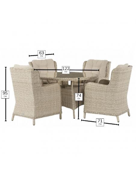 Bramblecrest Chedworth Sandstone 4 Seater Dining Set