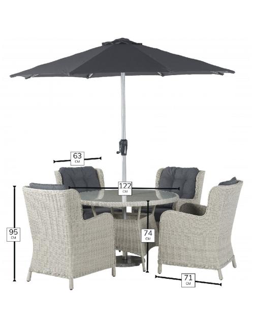 Bramblecrest Chedworth Dove Grey 4 Seater...