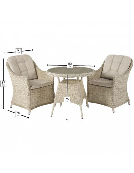 Bramblecrest Monterey Sandstone 2 Seater Dining Set
