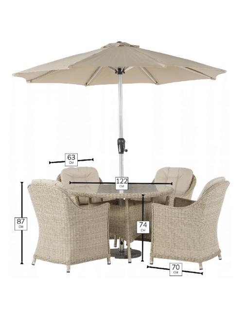 Bramblecrest Monterey Sandstone 4 Seater Dining...