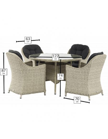 Bramblecrest Monterey Dove Grey 4 Seater Dining Set
