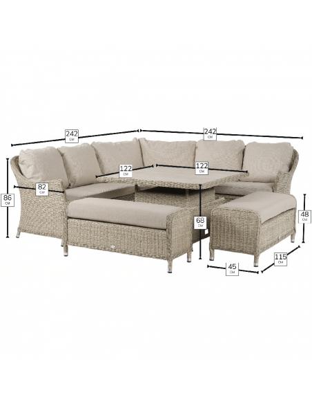 Bramblecrest Monterey Sandstone Casual Dining Set with Square Adjustable Table