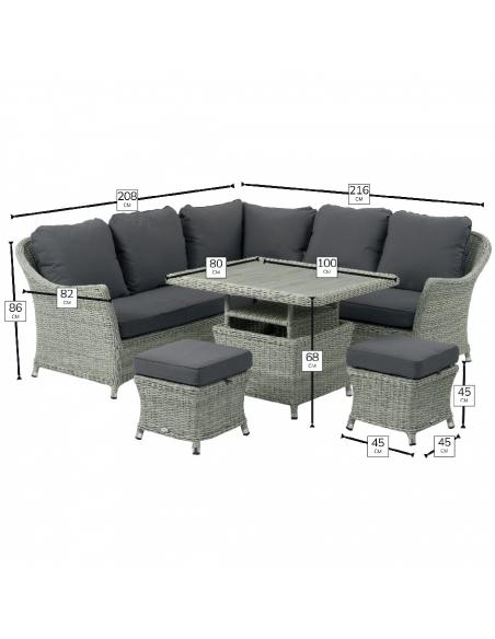 Bramblecrest Monterey Dove Grey Modular Mini Casual Dining Set