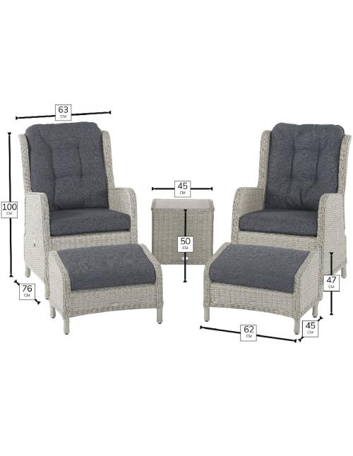 Bramblecrest Chedworth Dove Grey Recliner Set