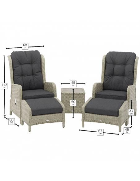Bramblecrest Chedworth Dove Grey Deluxe Recliner Set