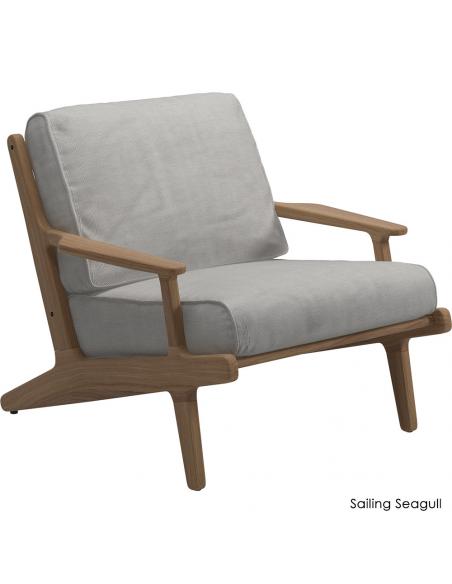 Gloster Bay Lounge Chair with Seat and Back Cushions