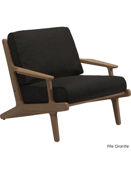 Gloster Bay Lounge Chair with Seat and Back Cushions