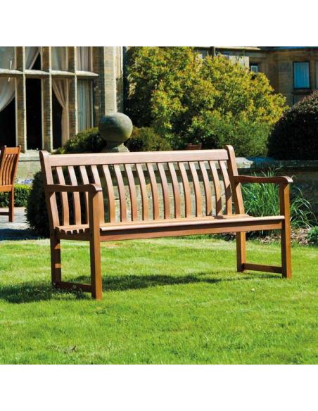 Alexander Rose Broadfield Oiled Mahogany Bench 4ft