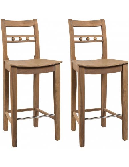 Neptune (SET OF 2) Suffolk High Back Bar Stool – Seasoned Oak (Showroom Models)