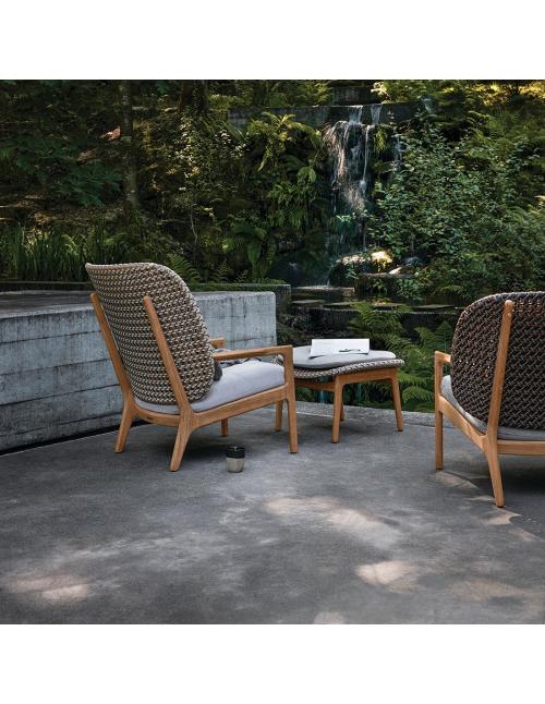 (SET OF 2) Gloster Kay High Back Lounge Chairs with Ottomans – Showroom Ex Display Offer