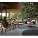 (SET OF 2) Gloster Kay High Back Lounge Chairs with Ottomans – Showroom Ex Display Offer