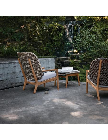 (SET OF 2) Gloster Kay High Back Lounge Chairs with Ottomans – Showroom Ex Display Offer