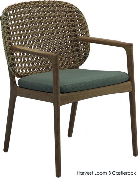 Gloster Kay Dining Chair with Arms - Harvest Wicker