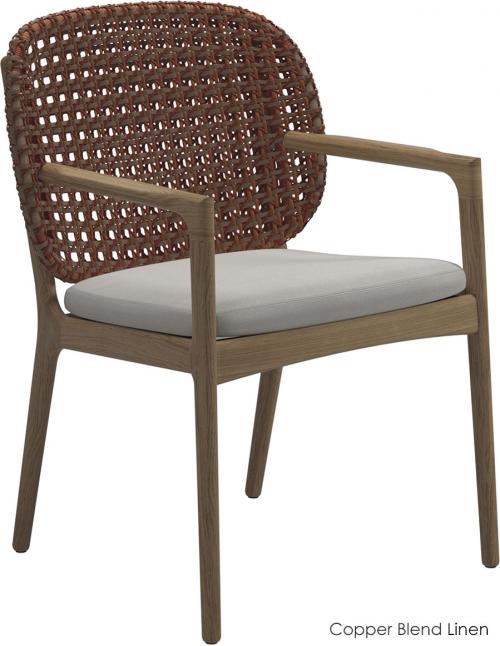 Gloster Kay Dining Chair with Arms - Copper Wicker