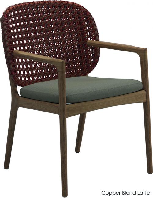Gloster Kay Dining Chair with Arms - Copper Wicker