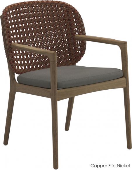 Gloster Kay Dining Chair with Arms - Copper Wicker