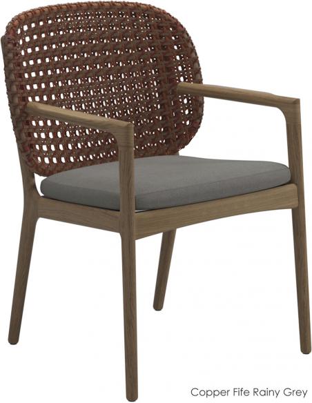 Gloster Kay Dining Chair with Arms - Copper Wicker