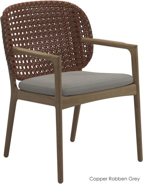 Gloster Kay Dining Chair with Arms - Copper Wicker