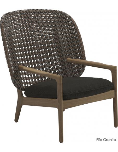 Gloster Kay High Back Lounge Chair - Brindle Wicker