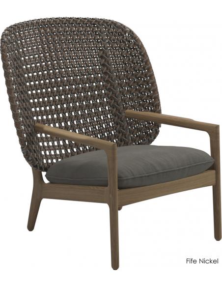 Gloster Kay High Back Lounge Chair - Brindle Wicker