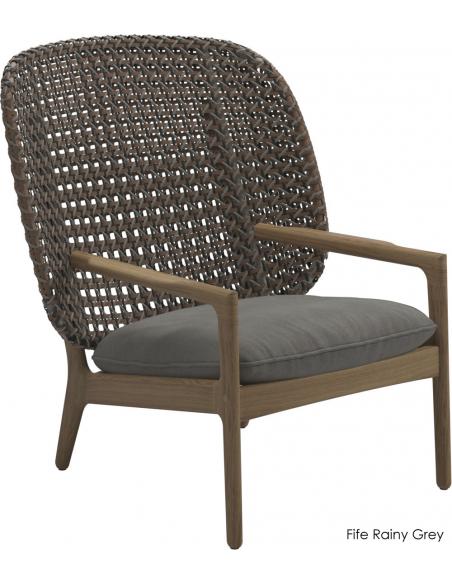 Gloster Kay High Back Lounge Chair - Brindle Wicker