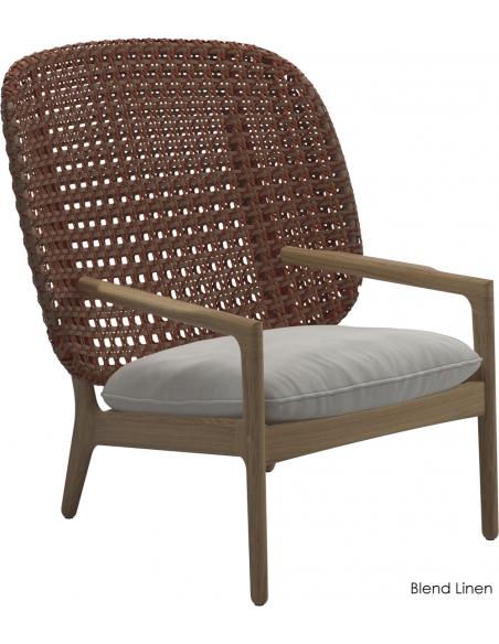 Gloster Kay High Back Lounge Chair - Copper Wicker
