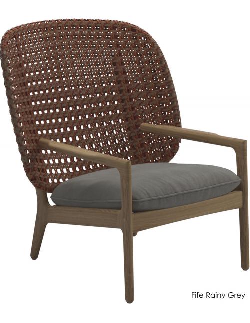Gloster Kay High Back Lounge Chair - Copper Wicker