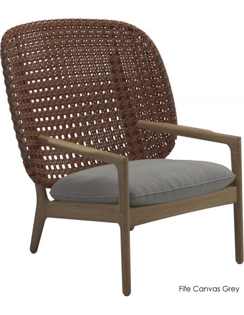 Gloster Kay High Back Lounge Chair - Copper Wicker