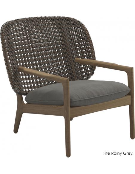 Gloster Kay Low Back Lounge Chair - Brindle Wicker
