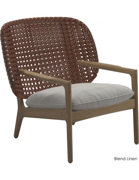 Gloster Kay Low Back Lounge Chair - Copper Wicker