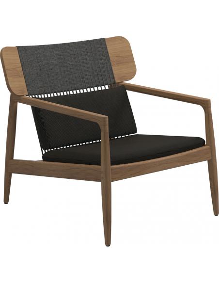 Gloster Archi Lounge Chair – Natural Teak with Raven Rope