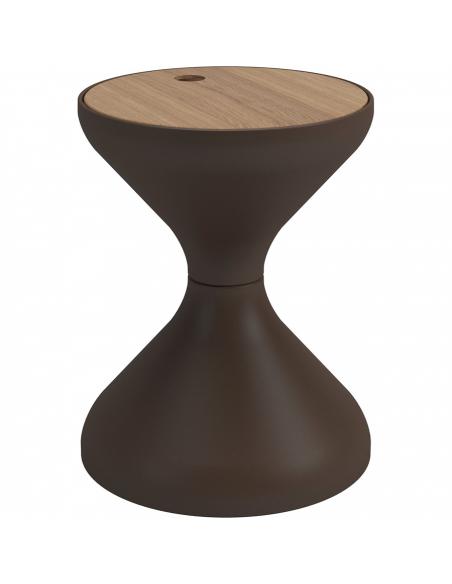 Gloster Bells Side Table in Java with Teak Top