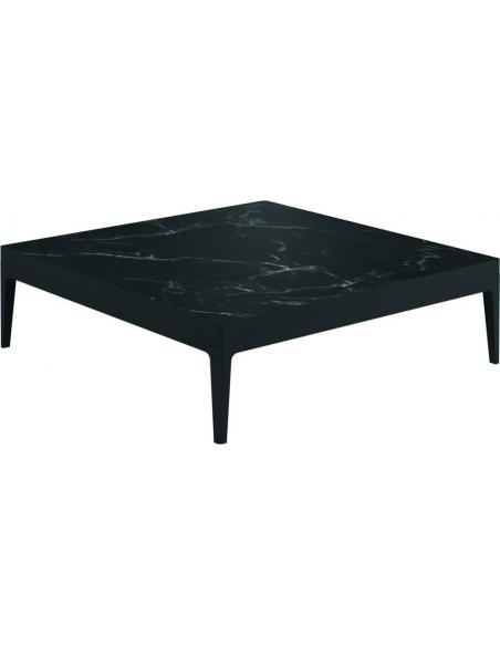 Gloster Grid Large Square Coffee Table Ceramic - Meteor/Nero