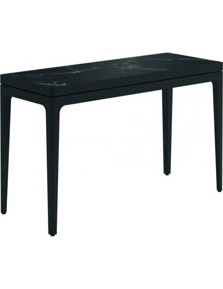 Gloster Grid Small Console Table Ceramic - Meteor/Nero