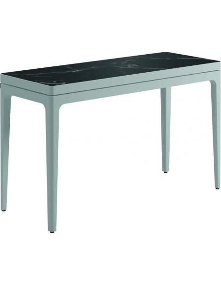 Gloster Grid Small Console Table Ceramic - White/Nero