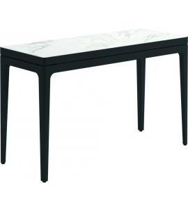 Gloster Grid Small Console Table Ceramic - Meteor/Bianco