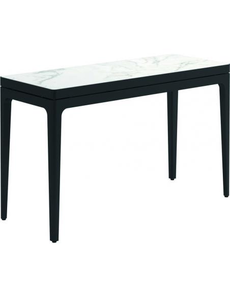 Gloster Grid Small Console Table Ceramic - Meteor/Bianco