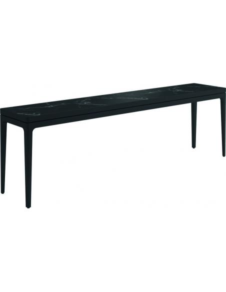 Gloster Grid Large Console Table Ceramic - Meteor/Nero