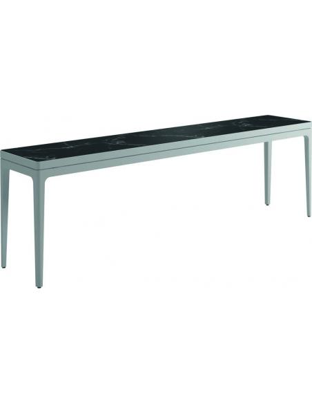 Gloster Grid Large Console Table Ceramic - White/Nero