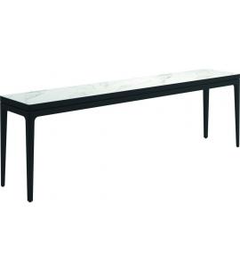 Gloster Grid Large Console Table Ceramic - Meteor/Bianco