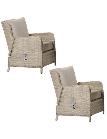 Bramblecrest Chedworth Sandstone Reclining Sofa Chair (Set of 2)