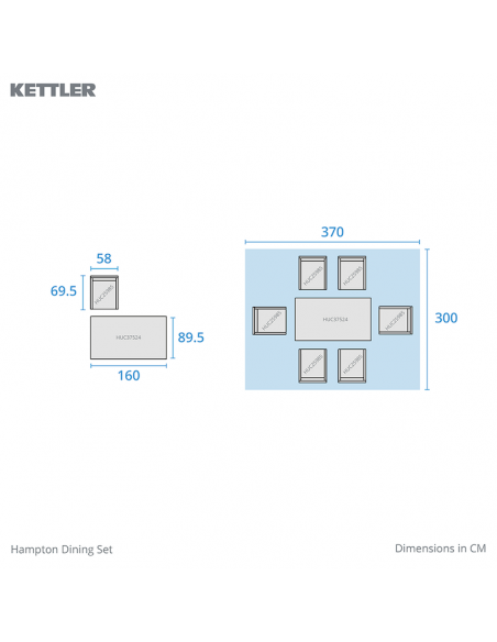 Kettler Hampton 6 Seater Dining Set